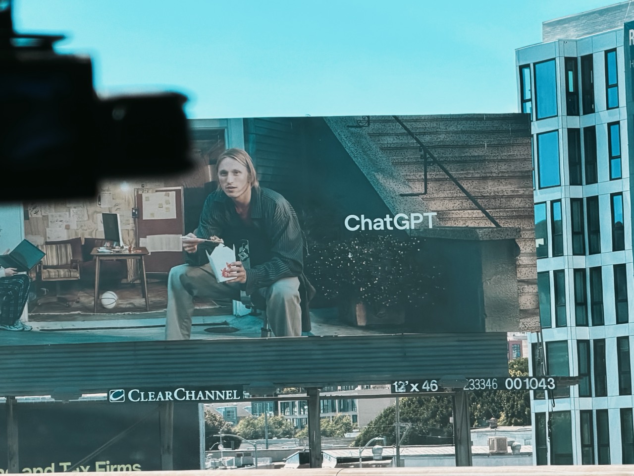 A ChatGPT billboard seen on the final drive to SFO